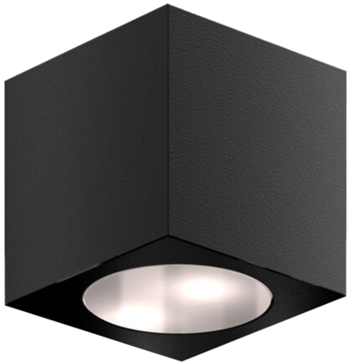 CUBE75-230V-9005 - Architecturale kubusvormige wandverlichting, 75mm breed, 230Vac RAL9005.