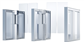 SG-2-R900-1300 : Speedgate vierkant model H1300mm klapdeurtjes in glas breedte 900mm Rechts model.